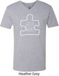 Autism Awareness White Puzzle V-neck Shirt