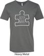 Autism Awareness White Puzzle V-neck Shirt