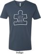 Autism Awareness White Puzzle V-neck Shirt