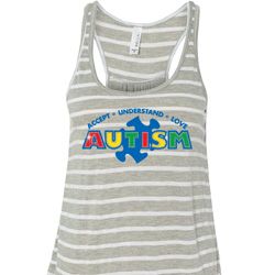Autism Accept Understand Love Ladies Flowy Racerback Tanktop