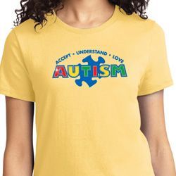 Autism Accept, Understand, Love Ladies Shirts