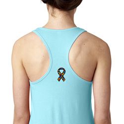 Autism Ribbon Back Print Ladies Ideal Tank Top