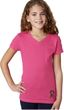 Autism Ribbon Bottom Print Girls V-neck