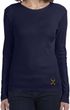 Autism Ribbon Bottom Print Ladies Long Sleeve