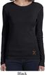 Autism Ribbon Bottom Print Ladies Long Sleeve