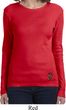Autism Ribbon Bottom Print Ladies Long Sleeve