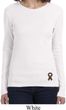 Autism Ribbon Bottom Print Ladies Long Sleeve