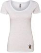 Autism Ribbon Bottom Print Ladies Scoop Neck
