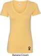 Autism Ribbon Bottom Print Ladies V-Neck