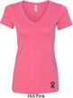 Autism Ribbon Bottom Print Ladies V-Neck
