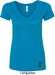 Autism Ribbon Bottom Print Ladies V-Neck