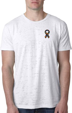 Autism Ribbon Pocket Print Burnout T-shirt