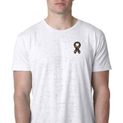 Autism Ribbon Pocket Print Burnout T-shirt