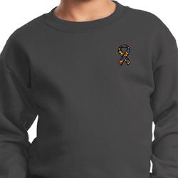 Autism Ribbon Pocket Print Kids Sweatshirt