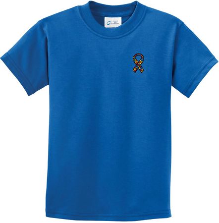 Autism Ribbon Pocket Print Kids T-shirt