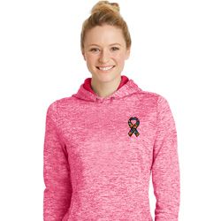 Autism Ribbon Pocket Print Ladies Dry Wicking Hoodie
