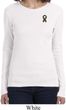 Autism Ribbon Pocket Print Ladies Long Sleeve