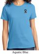 Autism Ribbon Pocket Print Ladies T-shirt