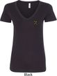 Autism Ribbon Pocket Print Ladies V-neck Shirt