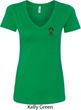 Autism Ribbon Pocket Print Ladies V-neck Shirt