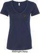 Autism Ribbon Pocket Print Ladies V-neck Shirt