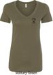 Autism Ribbon Pocket Print Ladies V-neck Shirt