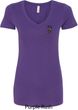 Autism Ribbon Pocket Print Ladies V-neck Shirt