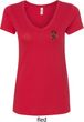 Autism Ribbon Pocket Print Ladies V-neck Shirt