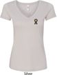Autism Ribbon Pocket Print Ladies V-neck Shirt