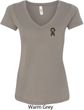 Autism Ribbon Pocket Print Ladies V-neck Shirt