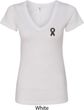Autism Ribbon Pocket Print Ladies V-neck Shirt