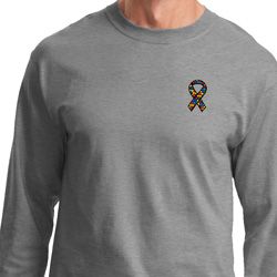 Autism Ribbon Pocket Print Long Sleeve