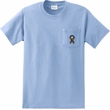 Autism Ribbon Pocket Print Mens Pocket T-shirt