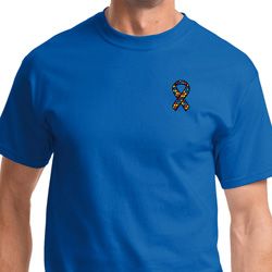 Autism Ribbon Pocket Print Mens Shirts