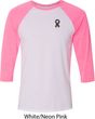Autism Ribbon Pocket Print Raglan Shirt