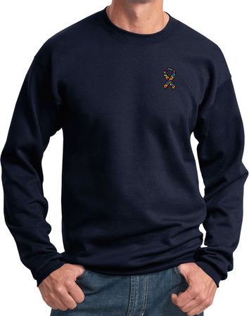 Autism Ribbon Pocket Print Sweatshirt