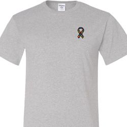 Autism Ribbon Pocket Print Tall T-shirt