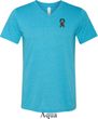 Autism Ribbon Pocket Print Tri Blend V-neck