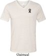 Autism Ribbon Pocket Print Tri Blend V-neck