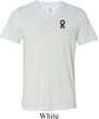 Autism Ribbon Pocket Print Tri Blend V-neck