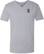 Autism Ribbon Pocket Print V-neck Shirt
