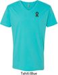 Autism Ribbon Pocket Print V-neck Shirt
