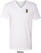 Autism Ribbon Pocket Print V-neck Shirt