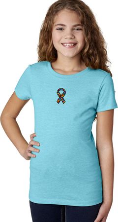 Autism Ribbon Small Print Girls T-shirt