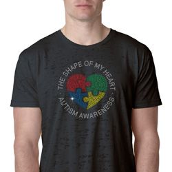 Autism Shape of My Heart Burnout T-shirt Autism Shape of My Heart Burnout T-shirt