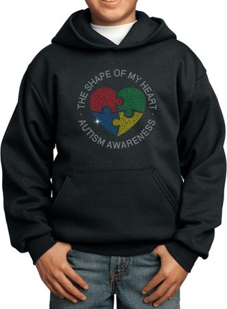 Autism Shape of My Heart Kids Hoodie