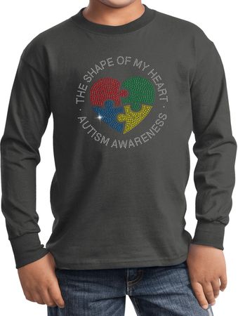 Autism Shape of My Heart Kids Long Sleeve