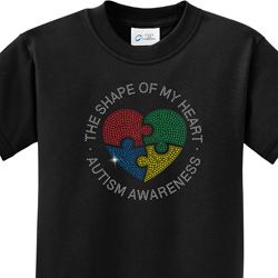 Autism Shape of My Heart Kids T-shirt