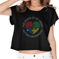 Autism Shape of My Heart Ladies Boxy Tee