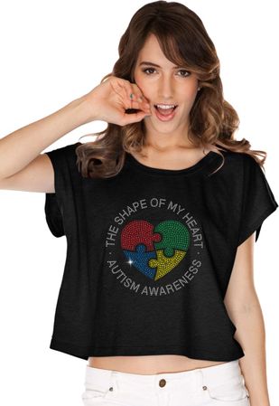 Autism Shape of My Heart Ladies Boxy Tee